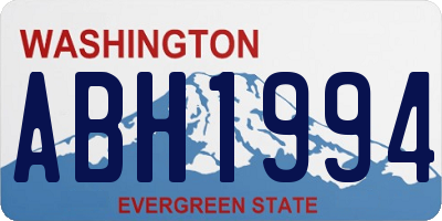 WA license plate ABH1994