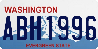 WA license plate ABH1996