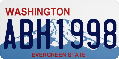 WA license plate ABH1998