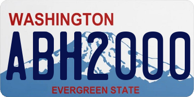 WA license plate ABH2000