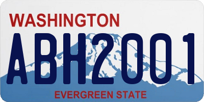 WA license plate ABH2001