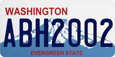 WA license plate ABH2002