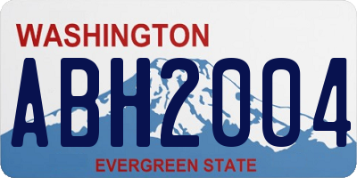 WA license plate ABH2004