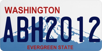 WA license plate ABH2012