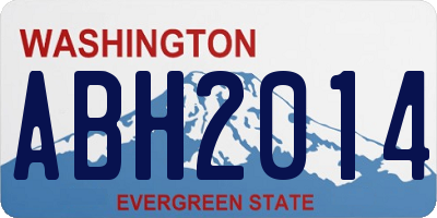 WA license plate ABH2014