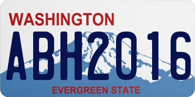 WA license plate ABH2016