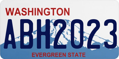 WA license plate ABH2023