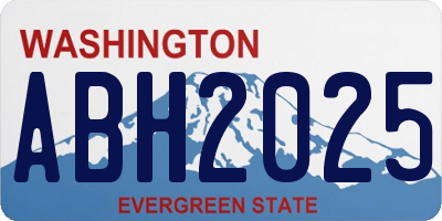 WA license plate ABH2025