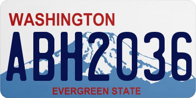 WA license plate ABH2036
