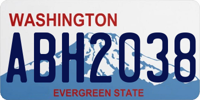 WA license plate ABH2038