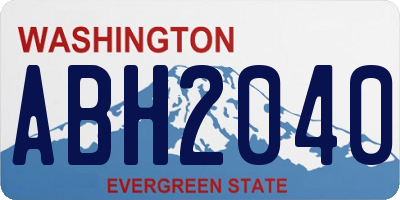 WA license plate ABH2040