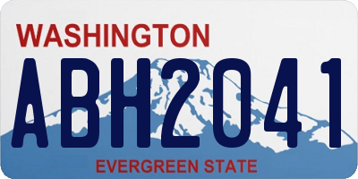 WA license plate ABH2041