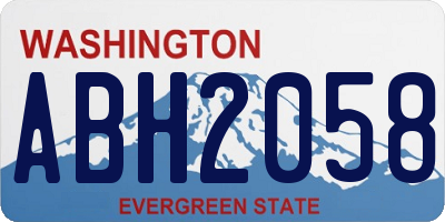 WA license plate ABH2058