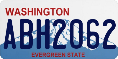 WA license plate ABH2062