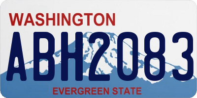 WA license plate ABH2083