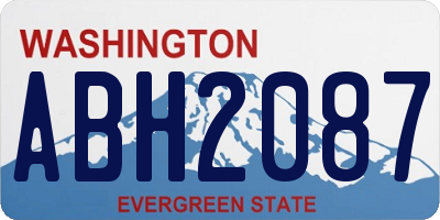 WA license plate ABH2087