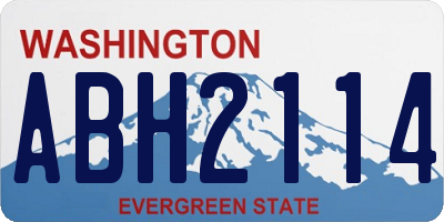 WA license plate ABH2114