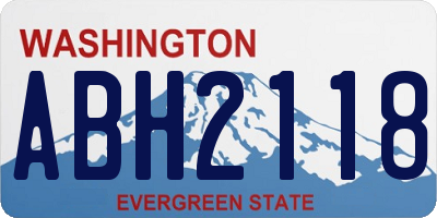 WA license plate ABH2118