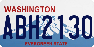 WA license plate ABH2130