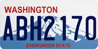 WA license plate ABH2170