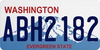 WA license plate ABH2182