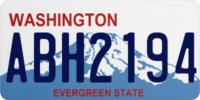 WA license plate ABH2194