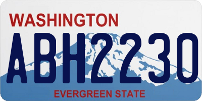 WA license plate ABH2230