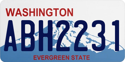 WA license plate ABH2231