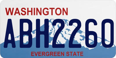 WA license plate ABH2260