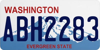 WA license plate ABH2283