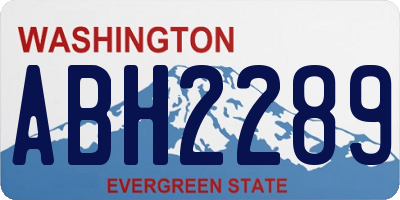 WA license plate ABH2289