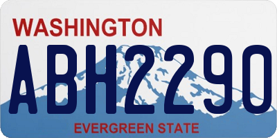 WA license plate ABH2290