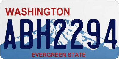 WA license plate ABH2294