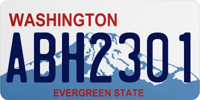 WA license plate ABH2301