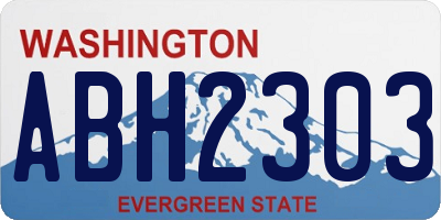 WA license plate ABH2303