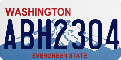 WA license plate ABH2304