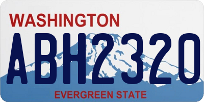 WA license plate ABH2320