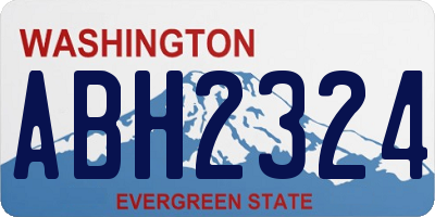 WA license plate ABH2324