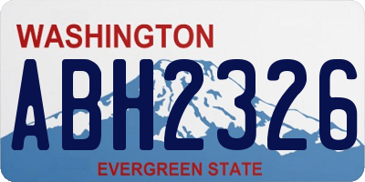 WA license plate ABH2326
