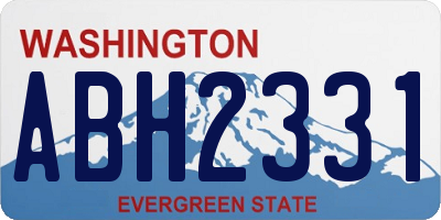 WA license plate ABH2331