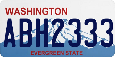 WA license plate ABH2333