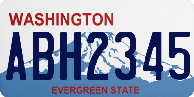 WA license plate ABH2345