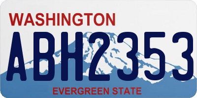 WA license plate ABH2353