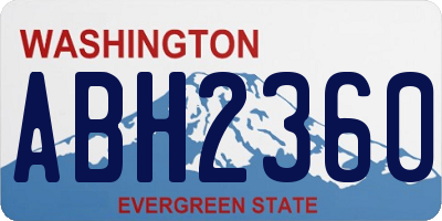 WA license plate ABH2360