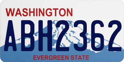 WA license plate ABH2362