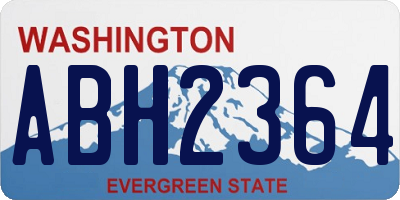 WA license plate ABH2364