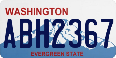 WA license plate ABH2367