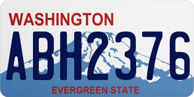 WA license plate ABH2376
