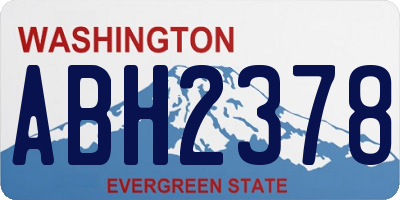 WA license plate ABH2378