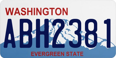 WA license plate ABH2381